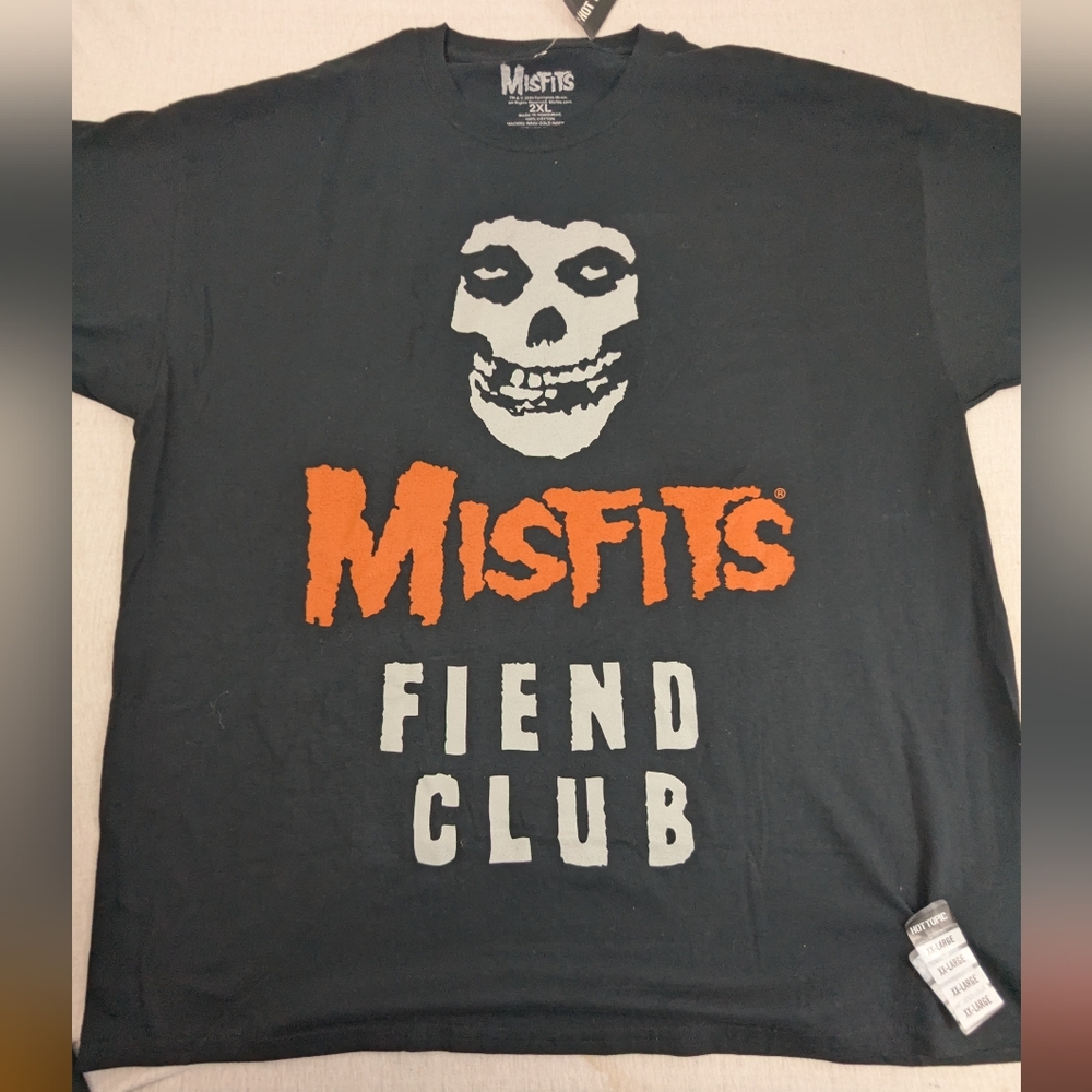 The Misfits Fiend Club NWT Black Tee Featuring Band Skull Logo 2XL